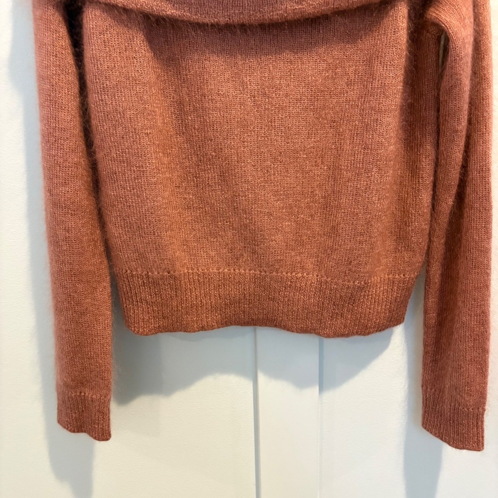 Rag & Bone Mimi Off The Shoulder Sweater Medium Rose Mohair Silk - Picture 5 of 12